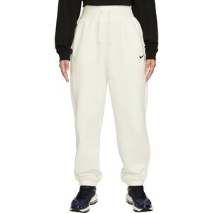 Nike Phoenix Fleece High Waisted Oversized Joggers in White